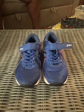 Asics Kids Navy Blue Hook-and-Loop Athletic Sneakers
